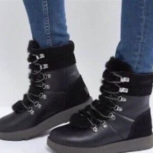 Ugg boot black 6.5 Viki waterproof shearling lined NWT